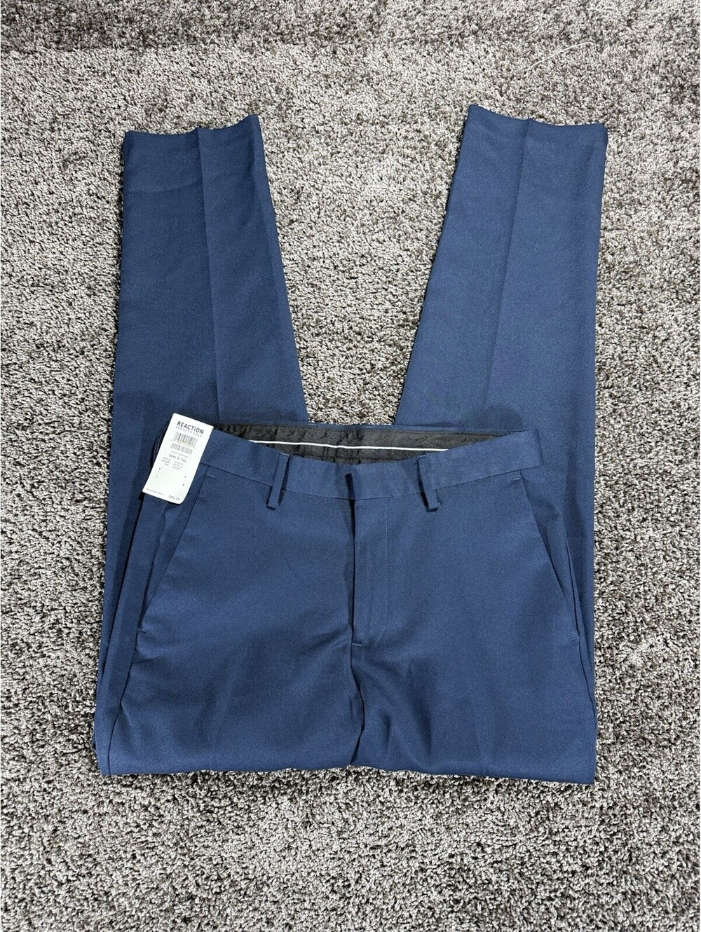 Kenneth Cole Reaction Taupe Men's Stretch Flex Slim Fit Dress Pants 30 x 32 BLUE